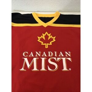 Canadian Mist Hockey Jersey XL EUC Red Black Yellow White Polyester Maple SPOT